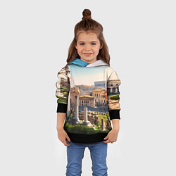 Толстовка-худи детская Руины Рима, цвет: 3D-черный — фото 2