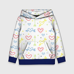 Толстовка-худи детская Color hearts, цвет: 3D-синий