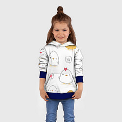 Толстовка-худи детская Привет цыпленок, цвет: 3D-синий — фото 2