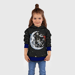Толстовка-худи детская Космические качели - череп, цвет: 3D-синий — фото 2