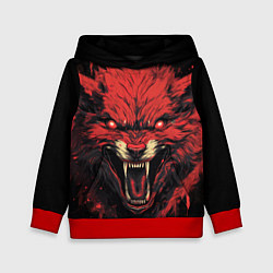 Толстовка-худи детская Red wolf, цвет: 3D-красный