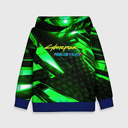 Толстовка-худи детская Cyberpunk 2077 phantom liberty neon green, цвет: 3D-синий