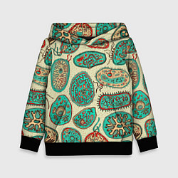 Толстовка-худи детская Бактерии, цвет: 3D-черный