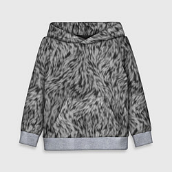 Толстовка-худи детская Густой серый мех, цвет: 3D-меланж