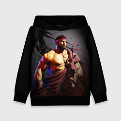 Толстовка-худи детская Street Fighter: Ryu, цвет: 3D-черный