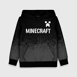 Толстовка-худи детская Minecraft glitch на темном фоне: символ сверху, цвет: 3D-черный
