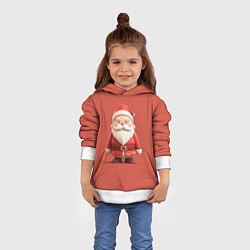 Толстовка-худи детская Пластилиновый Дед Мороз, цвет: 3D-белый — фото 2