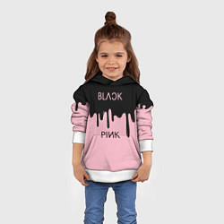 Толстовка-худи детская Blackpink - краски, цвет: 3D-белый — фото 2