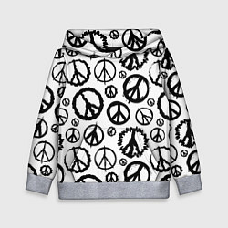 Толстовка-худи детская Many peace logo, цвет: 3D-меланж