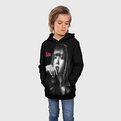 Толстовка-худи детская Blackpink Lisa in leather jacket, цвет: 3D-черный — фото 2