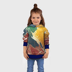 Толстовка-худи детская Мраморная радуга, цвет: 3D-синий — фото 2