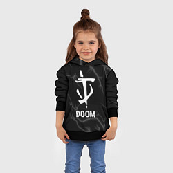 Толстовка-худи детская Doom glitch на темном фоне, цвет: 3D-черный — фото 2