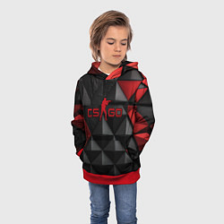 Толстовка-худи детская CS GO abstract texture, цвет: 3D-красный — фото 2