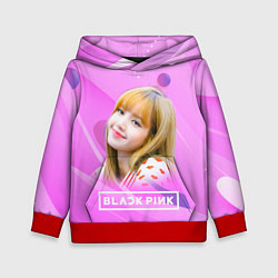 Толстовка-худи детская Blackpink Lisa pink, цвет: 3D-красный