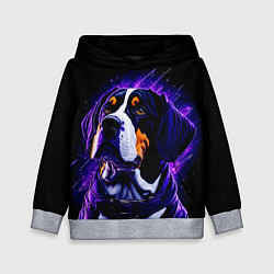 Толстовка-худи детская Бигль - фиолетовый неон, цвет: 3D-меланж