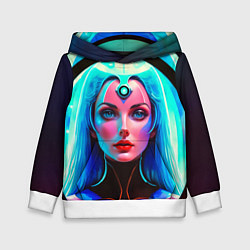 Толстовка-худи детская Девушка в криокапсуле, цвет: 3D-белый