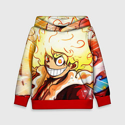 Толстовка-худи детская Луффи 5 гир бог Ника - One Piece, цвет: 3D-красный