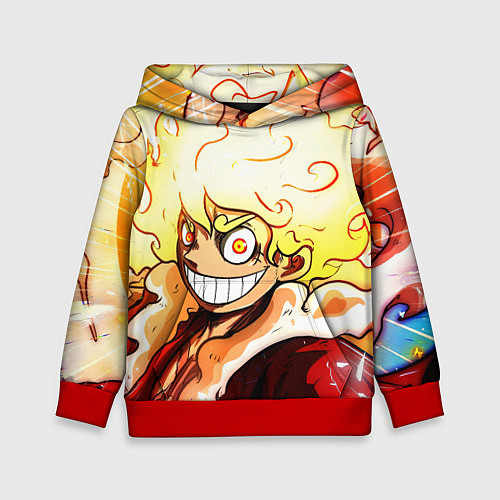 Детская толстовка Луффи 5 гир бог Ника - One Piece / 3D-Красный – фото 1