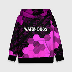 Толстовка-худи детская Watch Dogs pro gaming: символ сверху, цвет: 3D-черный