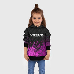 Толстовка-худи детская Volvo pro racing: символ сверху, цвет: 3D-черный — фото 2