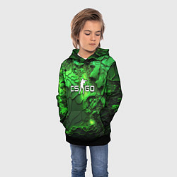 Толстовка-худи детская CS GO green abstract, цвет: 3D-черный — фото 2