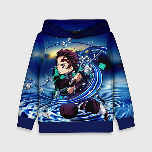 Детская толстовка Танджиро Камадо Клинок, рассекающий демонов / 3D-Синий – фото 1