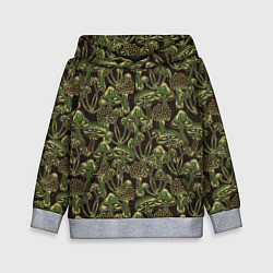 Толстовка-худи детская Магические грибы - камуфляж, цвет: 3D-меланж