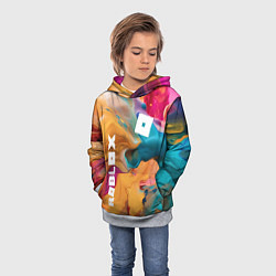 Толстовка-худи детская Roblox Logo Color, цвет: 3D-меланж — фото 2