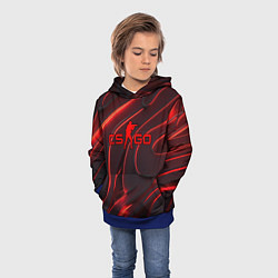Толстовка-худи детская CSGO red abstract, цвет: 3D-синий — фото 2