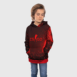 Толстовка-худи детская CSGO logo dark red, цвет: 3D-красный — фото 2