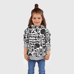 Толстовка-худи детская Human osteology, цвет: 3D-меланж — фото 2