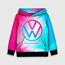 Толстовка-худи детская Volkswagen neon gradient style, цвет: 3D-черный