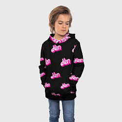 Толстовка-худи детская Логотип Кен - патерн, цвет: 3D-черный — фото 2