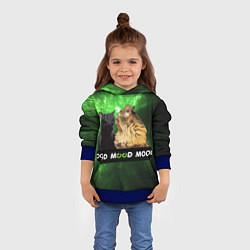Толстовка-худи детская Mood - коты из ТикТок, цвет: 3D-синий — фото 2