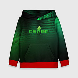 Толстовка-худи детская CSGO green logo, цвет: 3D-красный