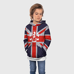 Толстовка-худи детская Asking Alexandria британский флаг, цвет: 3D-белый — фото 2