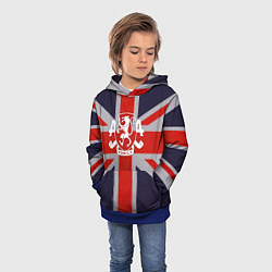Толстовка-худи детская Asking Alexandria британский флаг, цвет: 3D-синий — фото 2