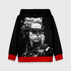 Толстовка-худи детская Девушка кибергот, цвет: 3D-красный