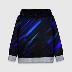 Толстовка-худи детская Blue black texture, цвет: 3D-меланж