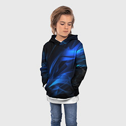 Толстовка-худи детская Black blue texture, цвет: 3D-белый — фото 2