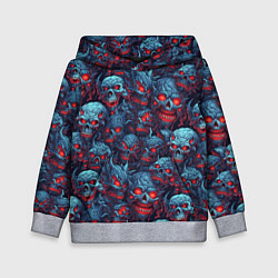 Толстовка-худи детская Monster skulls pattern, цвет: 3D-меланж
