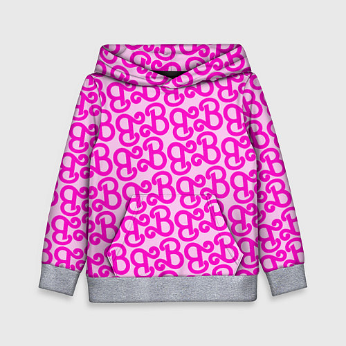 Детская толстовка Логотип Барби - буква B / 3D-Меланж – фото 1