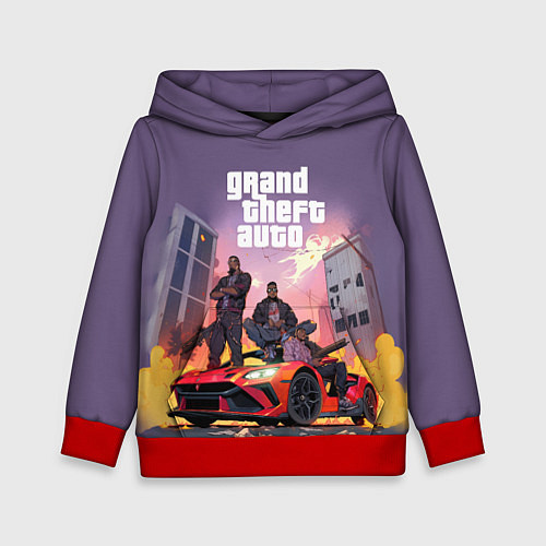 Детская толстовка Grand Theft Auto - game / 3D-Красный – фото 1