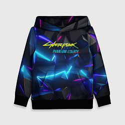 Толстовка-худи детская Cyberpunk неоновые плиты, цвет: 3D-черный