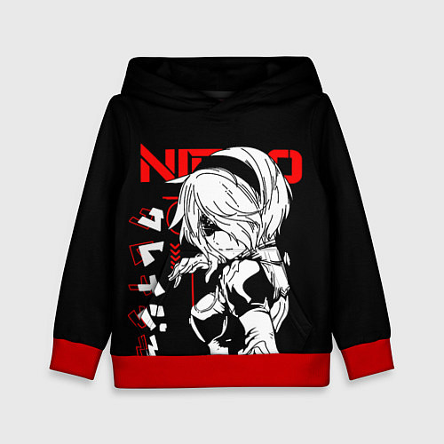Детская толстовка Nier automata - черный и красный / 3D-Красный – фото 1