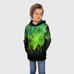 Толстовка-худи детская Зомби вечеринка, цвет: 3D-черный — фото 2