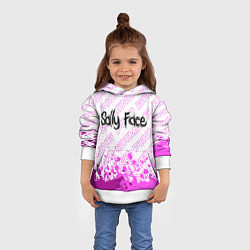 Толстовка-худи детская Sally Face pro gaming: символ сверху, цвет: 3D-белый — фото 2