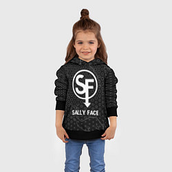 Толстовка-худи детская Sally Face glitch на темном фоне, цвет: 3D-черный — фото 2