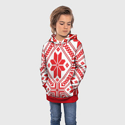 Толстовка-худи детская Национальный, цвет: 3D-красный — фото 2