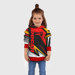 Толстовка-худи детская Ducati - red uniform, цвет: 3D-красный — фото 2